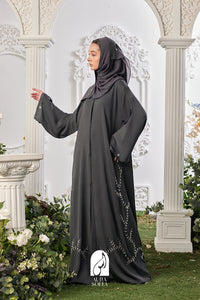 Laiqa Abaya in Dark Grey