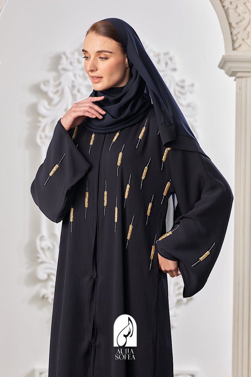 Inaara Abaya in Navy Blue