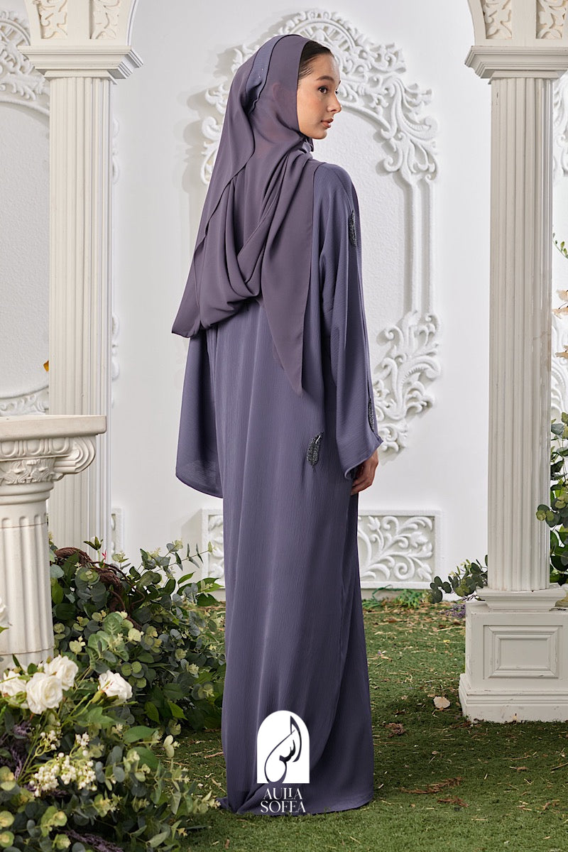 Shifa Abaya in Bluish Grey