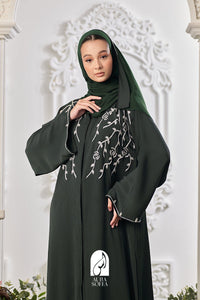 Malika Abaya in Aurora Green