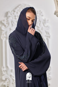 Aarifa Abaya in Navy Blue