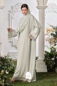 Zahia Abaya in Soft Green (Preciosa Crystal)