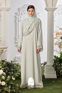Zahia Abaya in Soft Green (Preciosa Crystal)