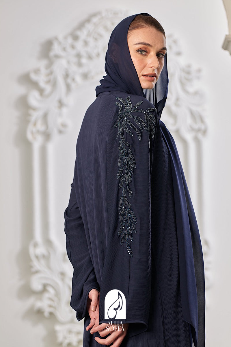 Aarifa Abaya in Navy Blue