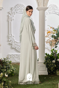 Zahia Abaya in Soft Green (Preciosa Crystal)