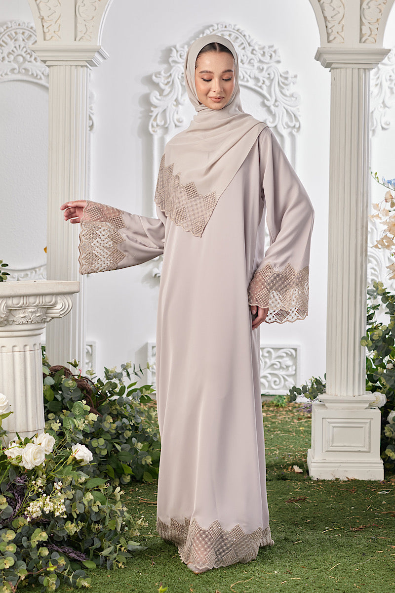 Amalia Abaya in Light Grey