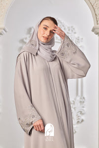 Warda Abaya in Light Grey