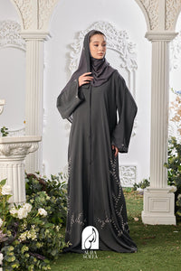 Laiqa Abaya in Dark Grey