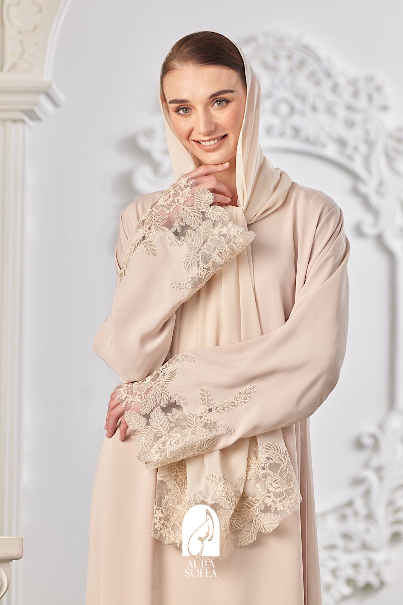 Fouzia Abaya in Beige