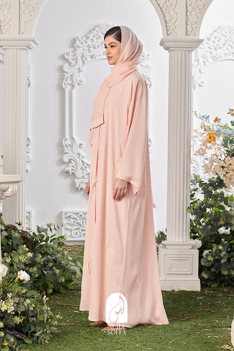 Shifa Abaya in Soft Peach