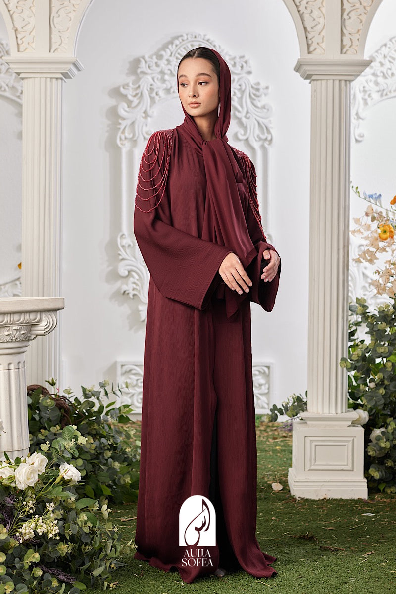 Adawiya Abaya in Maroon