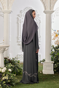 Laiqa Abaya in Dark Grey