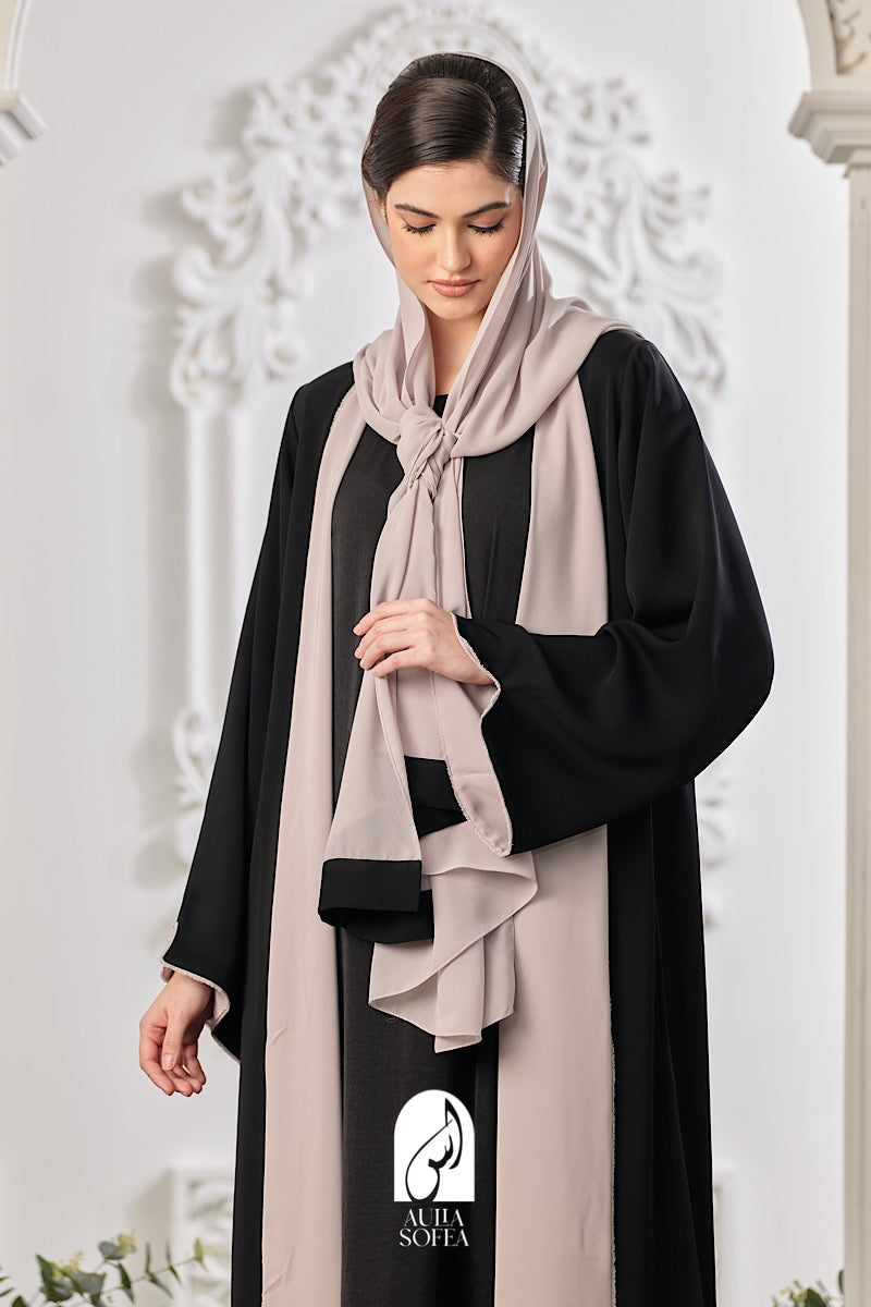 Maysa Reversible Abaya in Black/ Grey